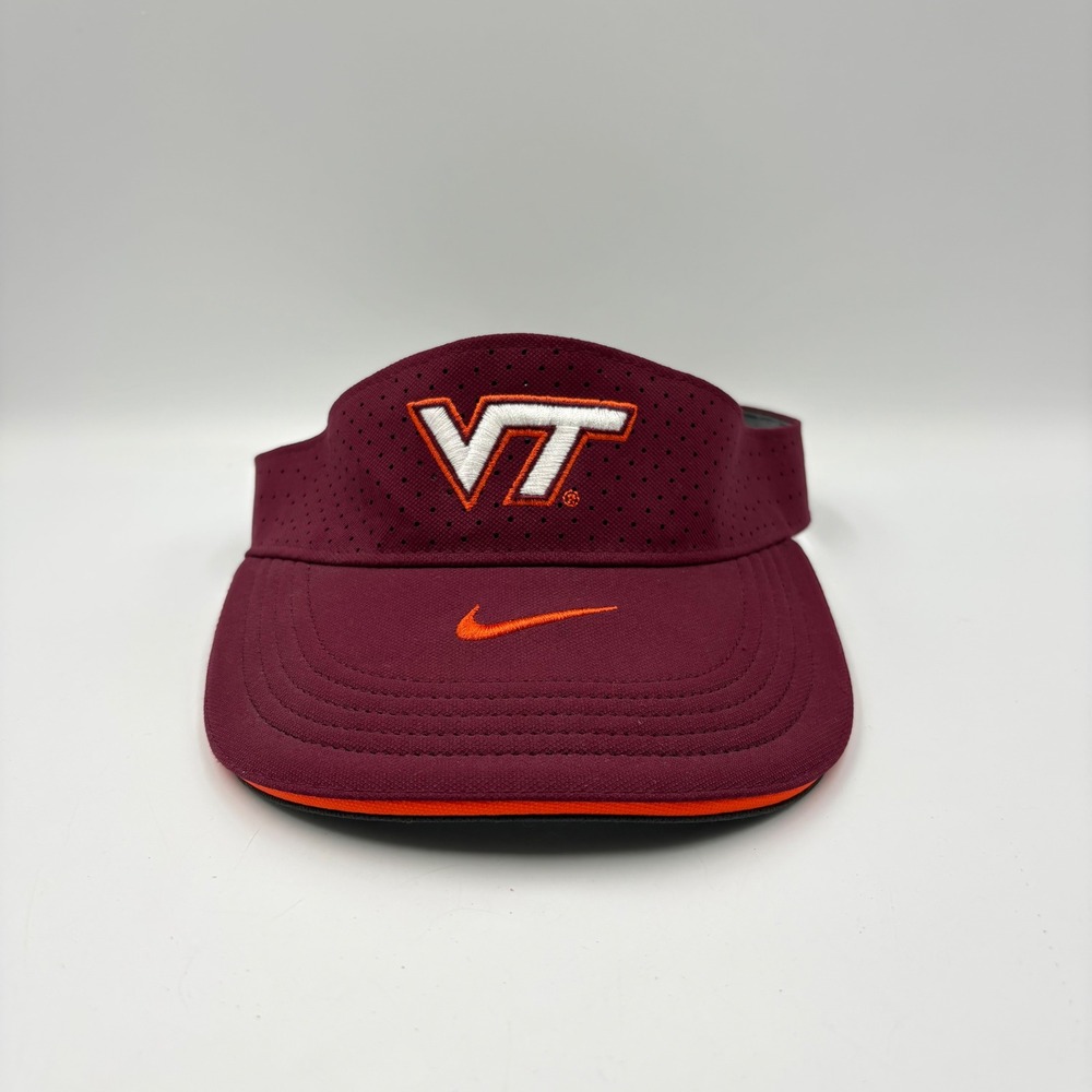 Nike Virginia Tech Hokies Visor Mens OSFA Maroon NCAA CT0159-669 Excellent